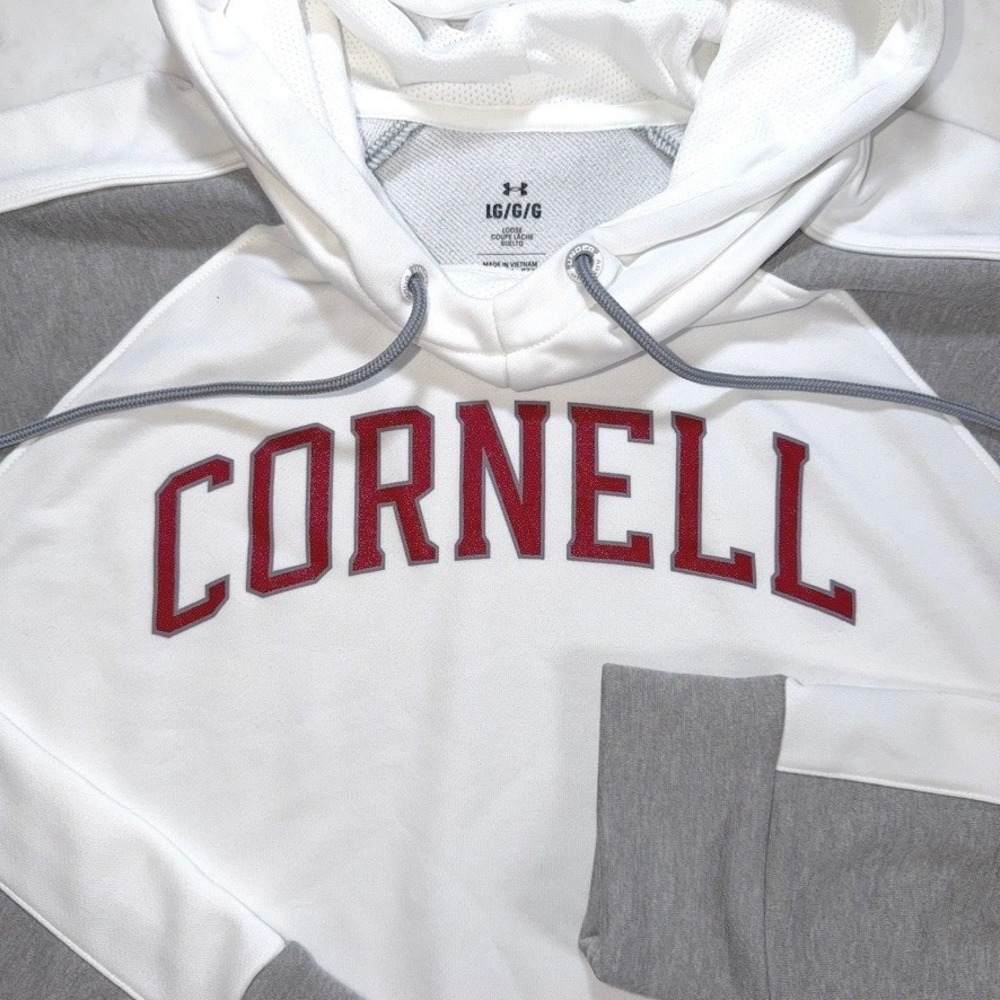 Under Armour‎ Cornell University Hoodie White Grey Colorblock Womens Large LG